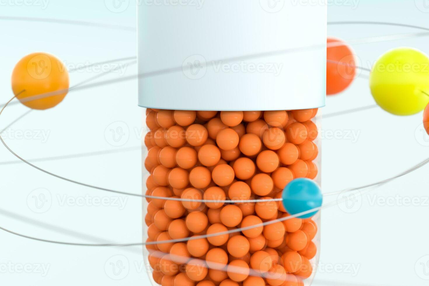 capsules avec sphères, 3d le rendu photo