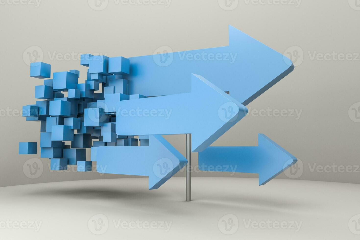 3d le rendu, 3d modèle de flèche, le concept de développement et direction photo