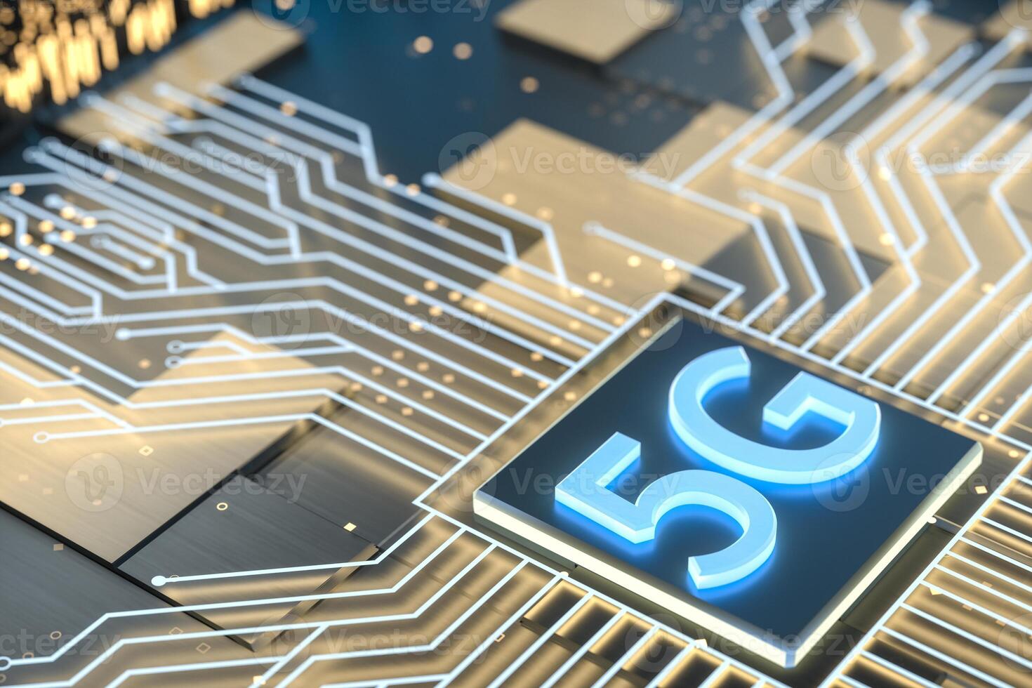 3d le rendu, 5g Police de caractère et circuit Contexte photo