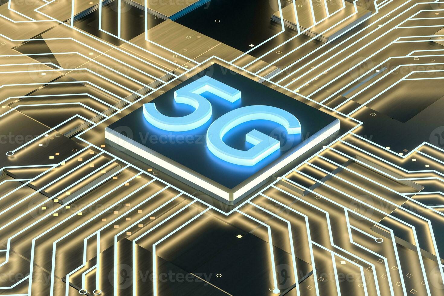 3d le rendu, 5g Police de caractère et circuit Contexte photo