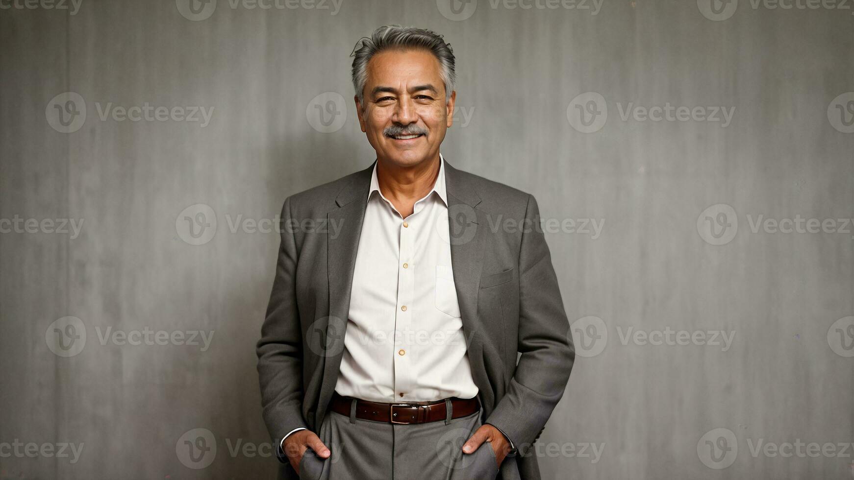 portrait de une souriant homme d'affaire .génératif ai photo