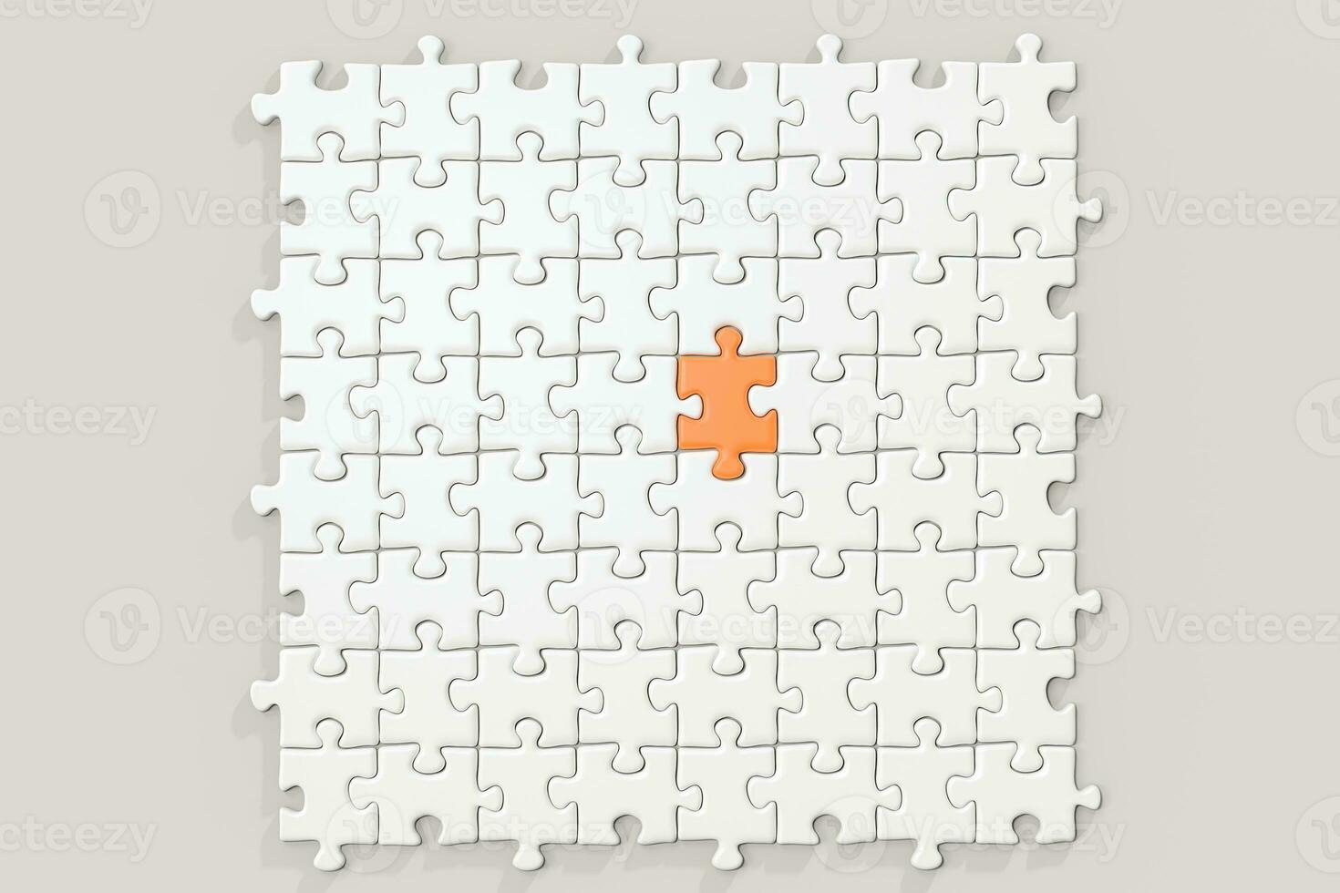 Vide puzzles arrangé soigneusement avec blanc arrière-plan, 3d le rendu. photo