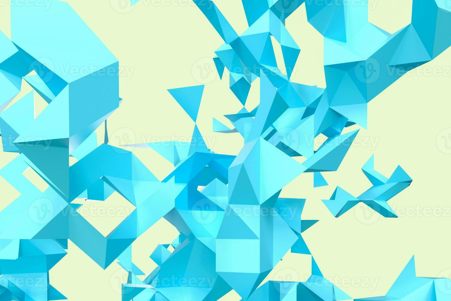 triangulaire papier avec Créatif formes, 3d le rendu photo