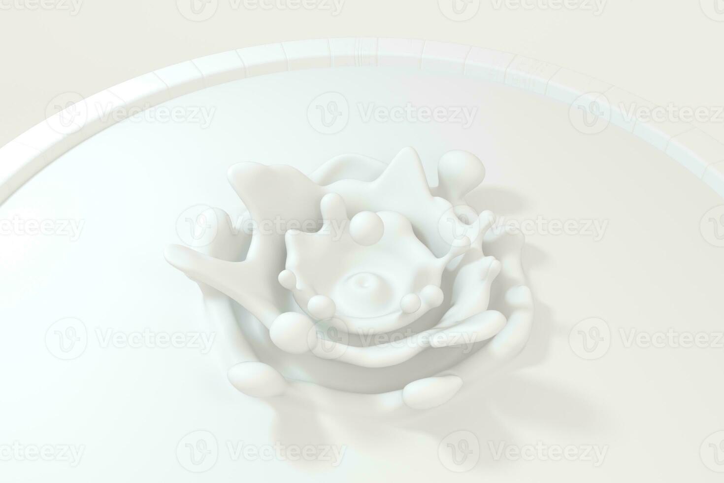 blanc vague liquide ondulations par fluide simulation, 3d le rendu photo