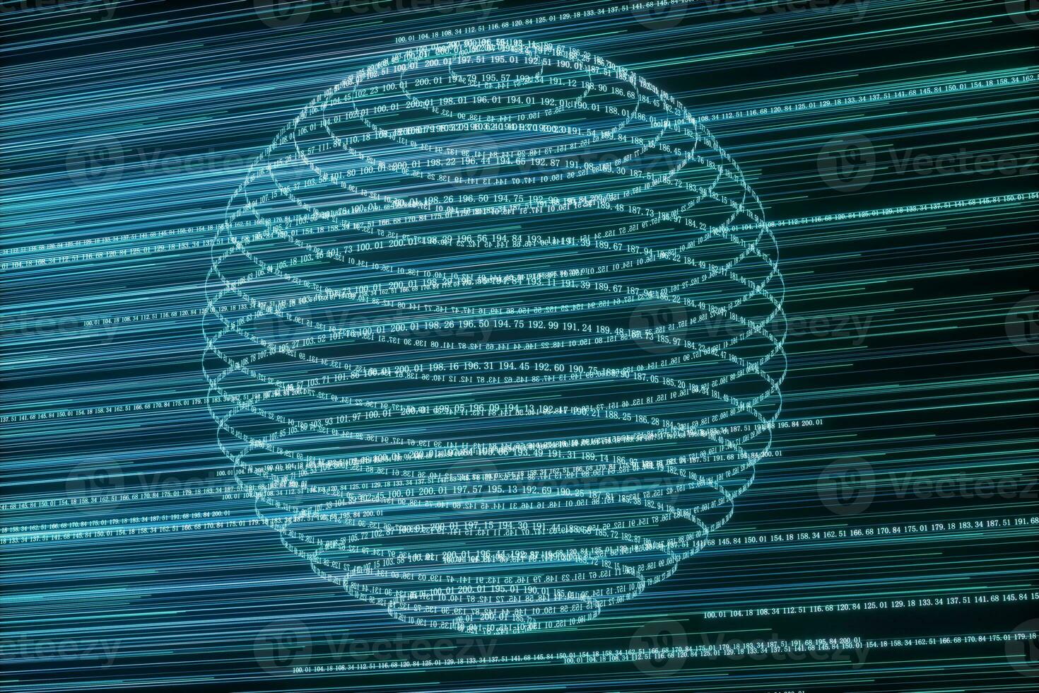 numérique lignes fabriqué de Nombres, globe gros Les données arrière-plan, 3d le rendu photo