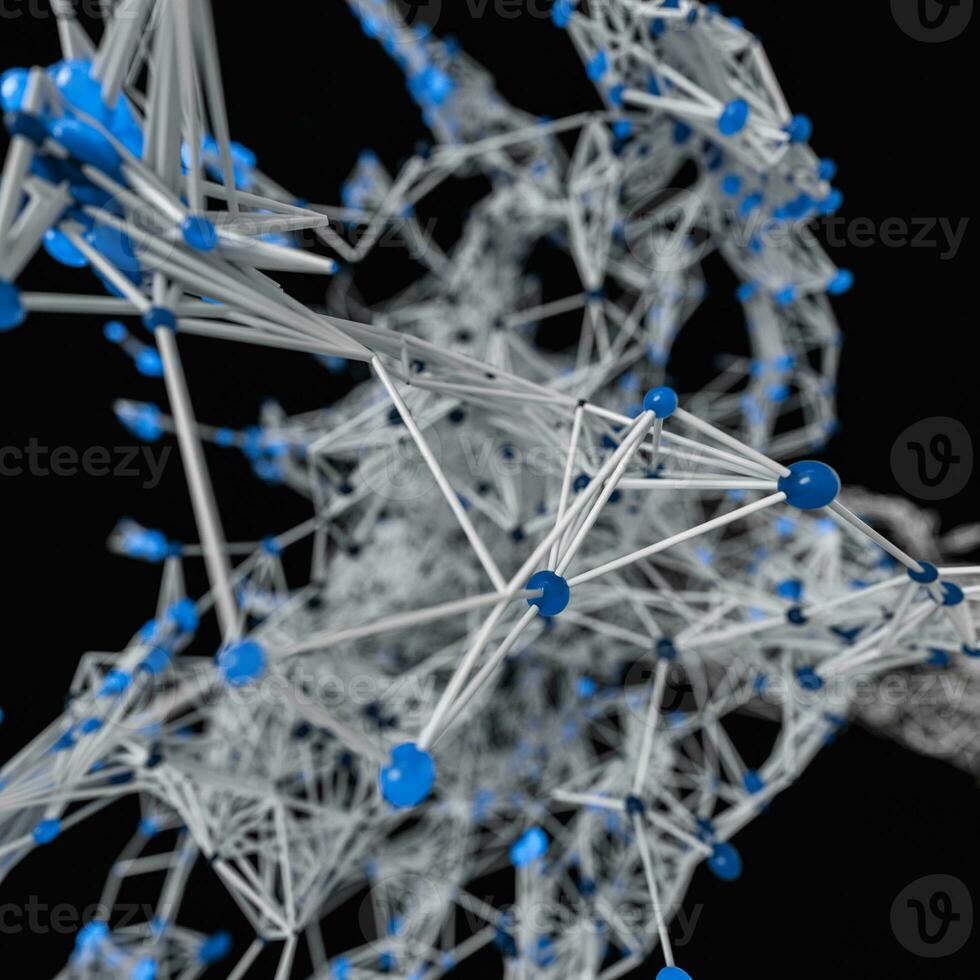 embrasé nœuds avec variationnel lignes, 3d le rendu photo