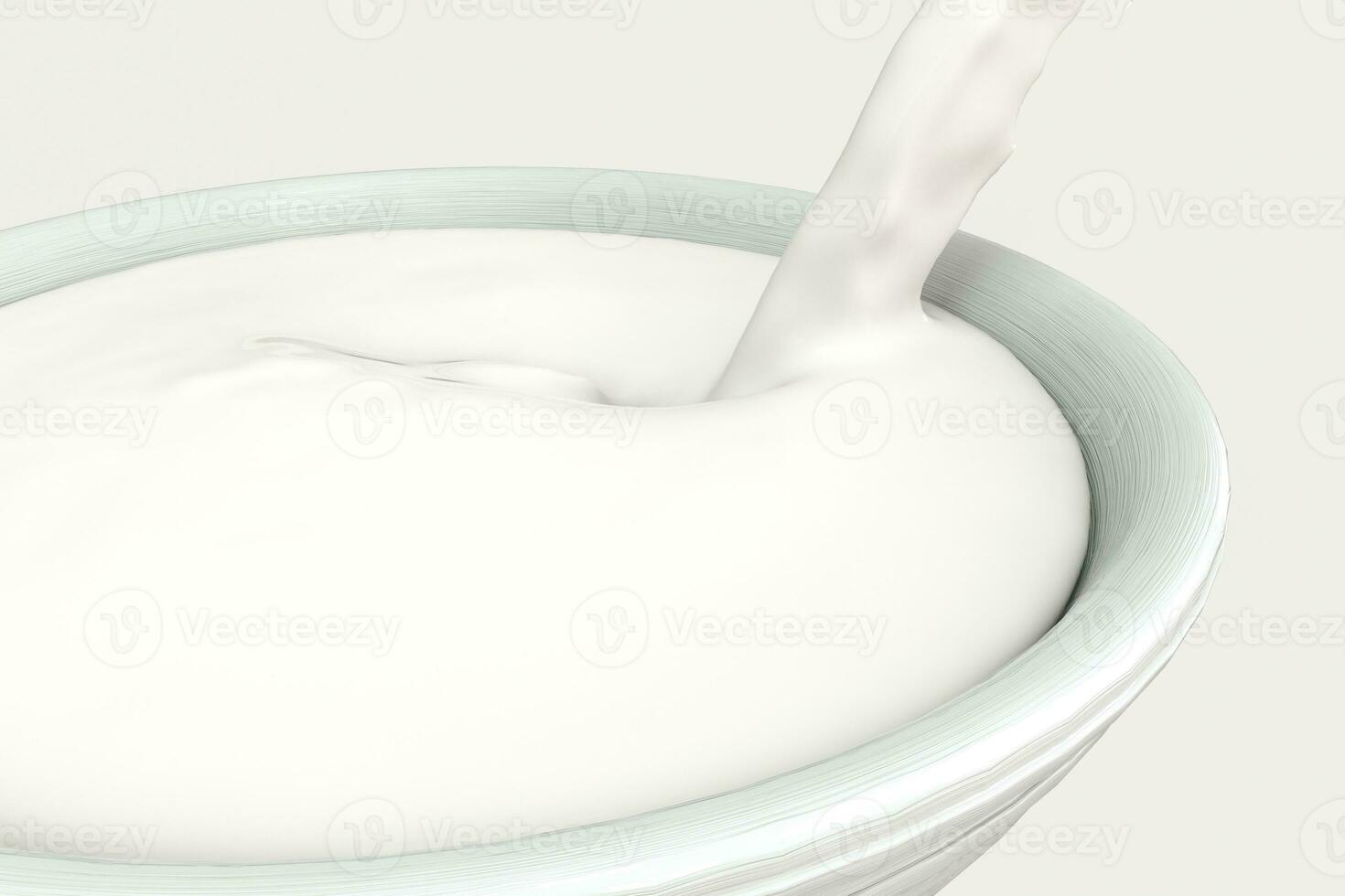 une bol de Lait et éclabousser liquide, 3d le rendu. photo