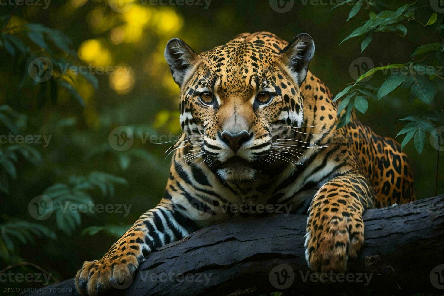 une magnifique et en danger américain jaguar dans ses Naturel habitat. photo