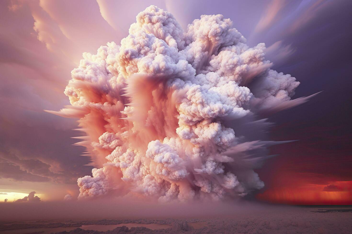 gros explosion dans le ciel. spectaculaire paysage nuageux. photo