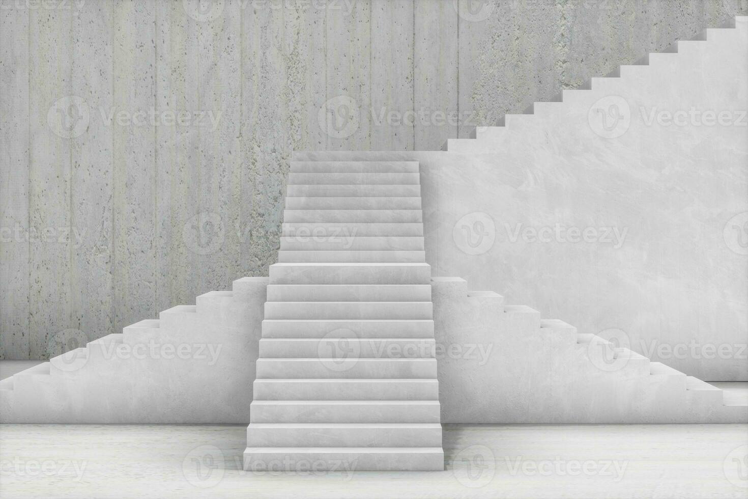 le escalier dans le lumière du jour avec blanc arrière-plan, 3d le rendu. photo