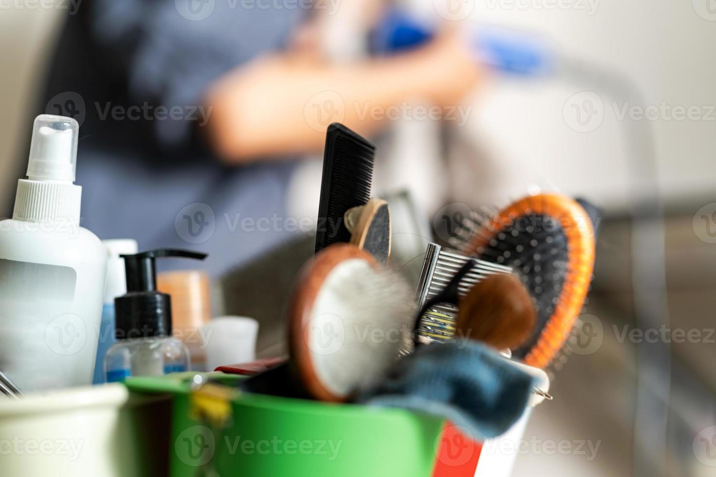 accessoires pour le toilettage et coupe-ongles pour chats et chiens dans le salon de beauté pour chats et chiens photo