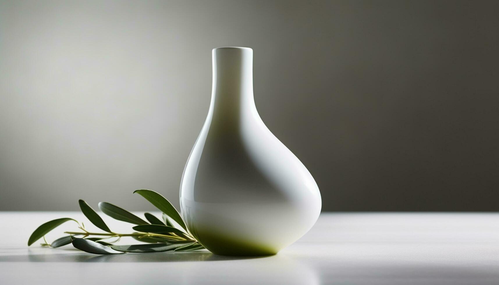 fraîcheur et élégance dans une Célibataire objet, une vert vase généré par ai photo