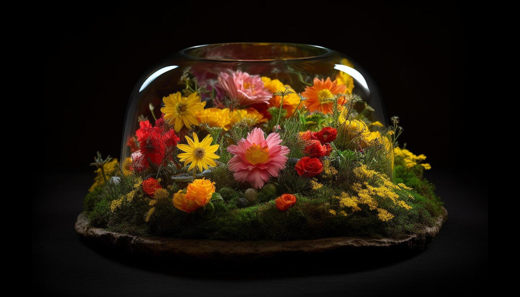 Jaune Marguerite bouquet dans une vase, la nature coloré cadeau de fraîcheur généré par ai photo