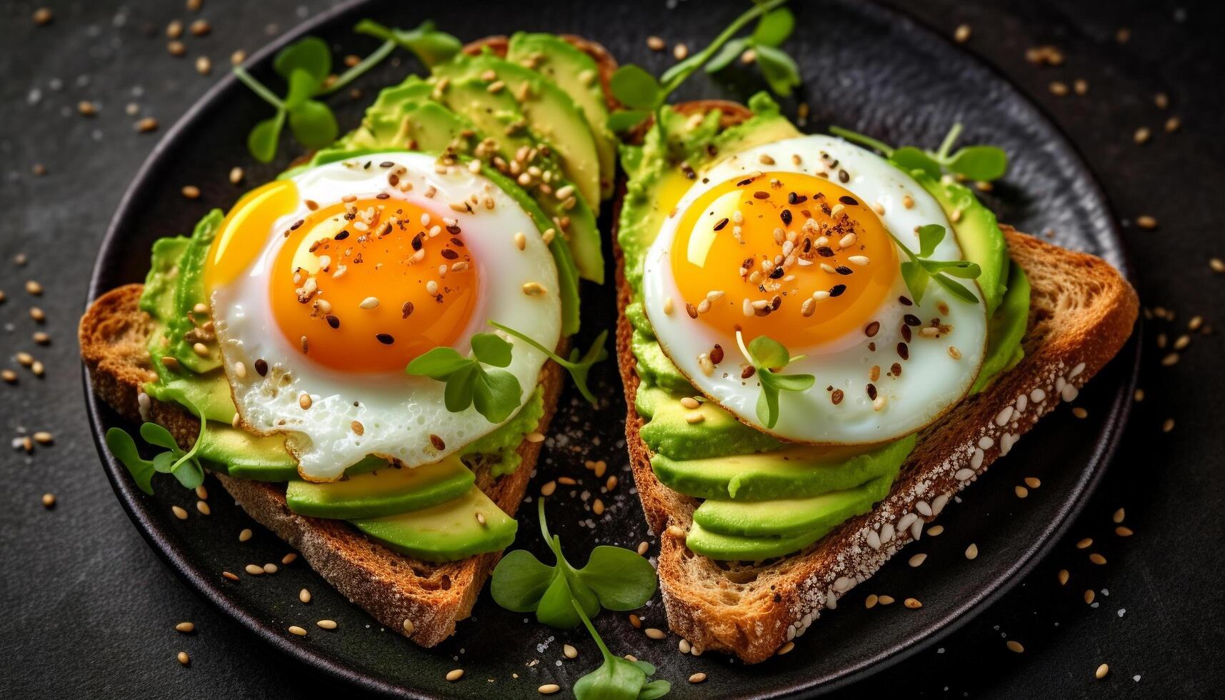 fraîcheur sur une en bois assiette grillé sandwich avec en bonne santé des légumes généré par ai photo