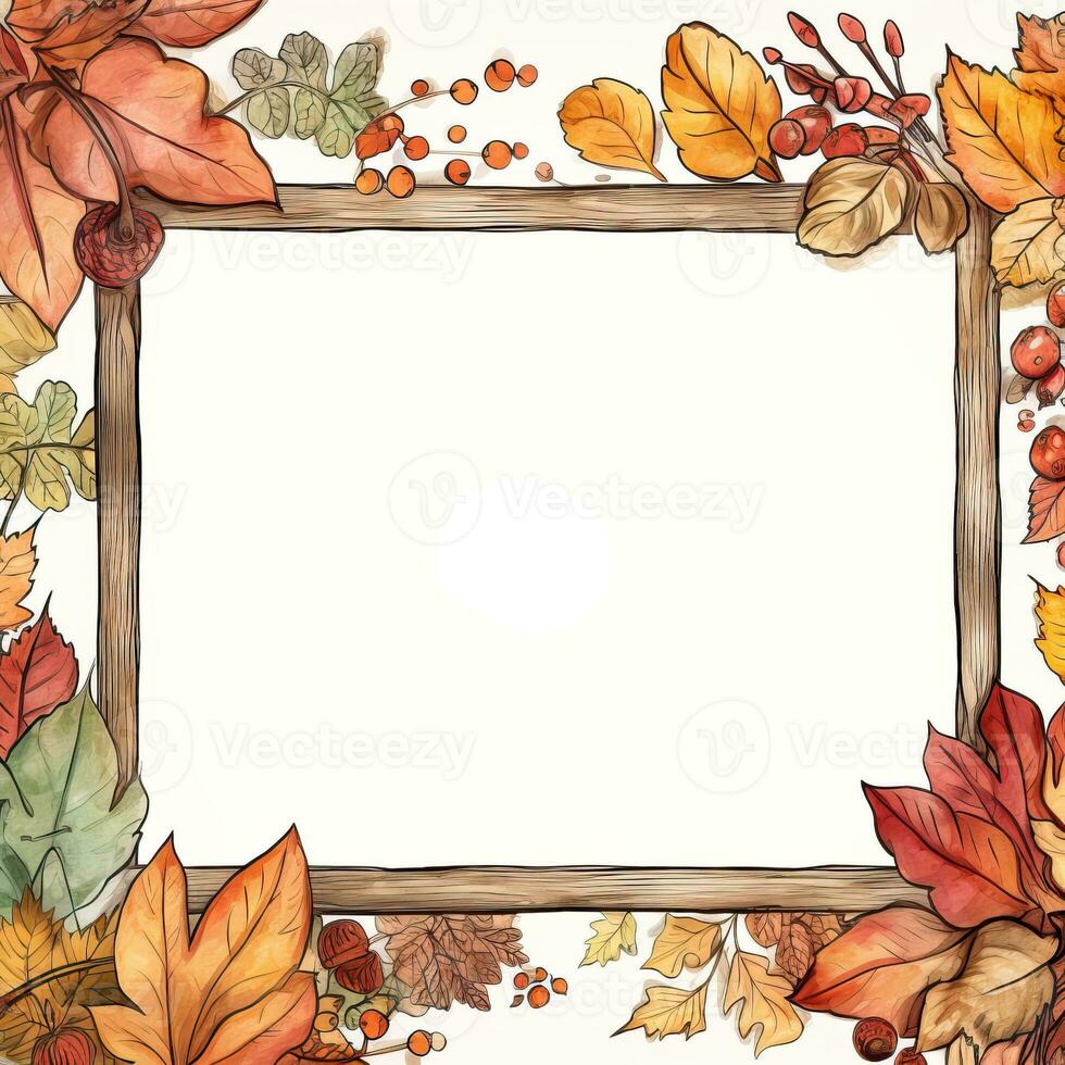 tableau blanc ancien l'automne clipart blanc Contexte haute qualité ai généré image photo