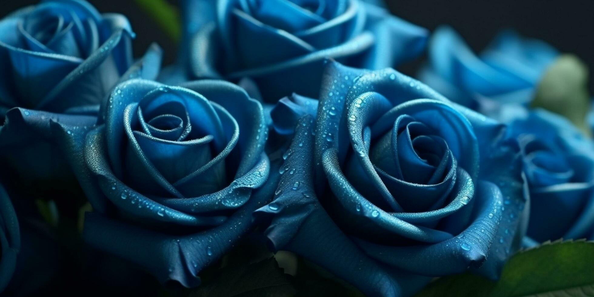 une captivant afficher de magnifique bleu Rose fleurs - ai généré photo