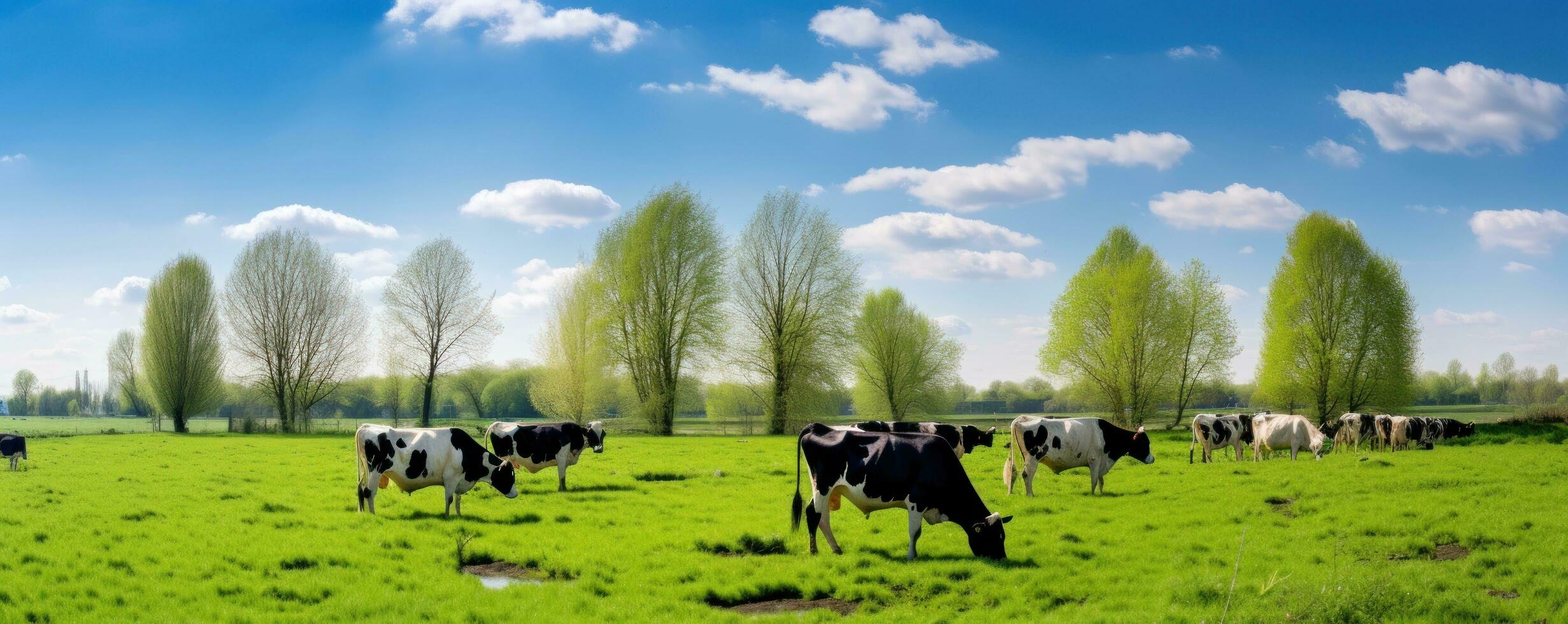 vaches dans été vert Prairie photo