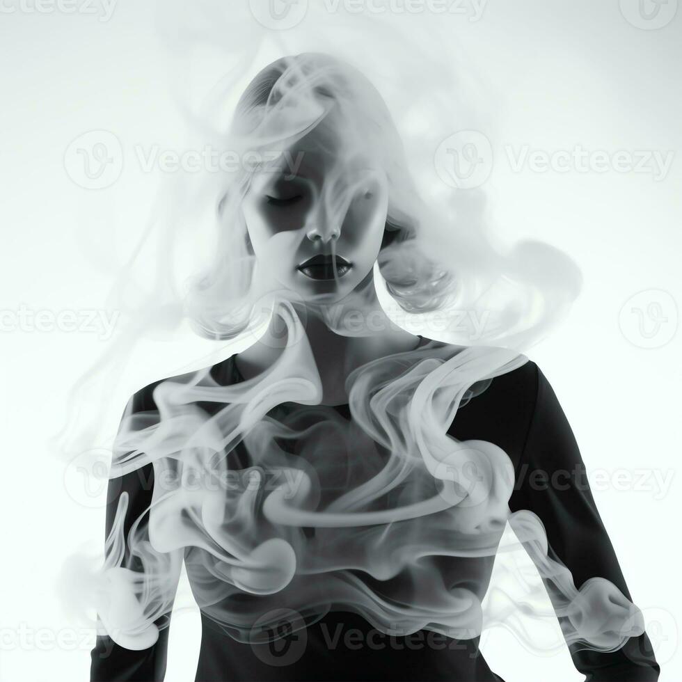 fumée dans blanc Contexte surréaliste photo