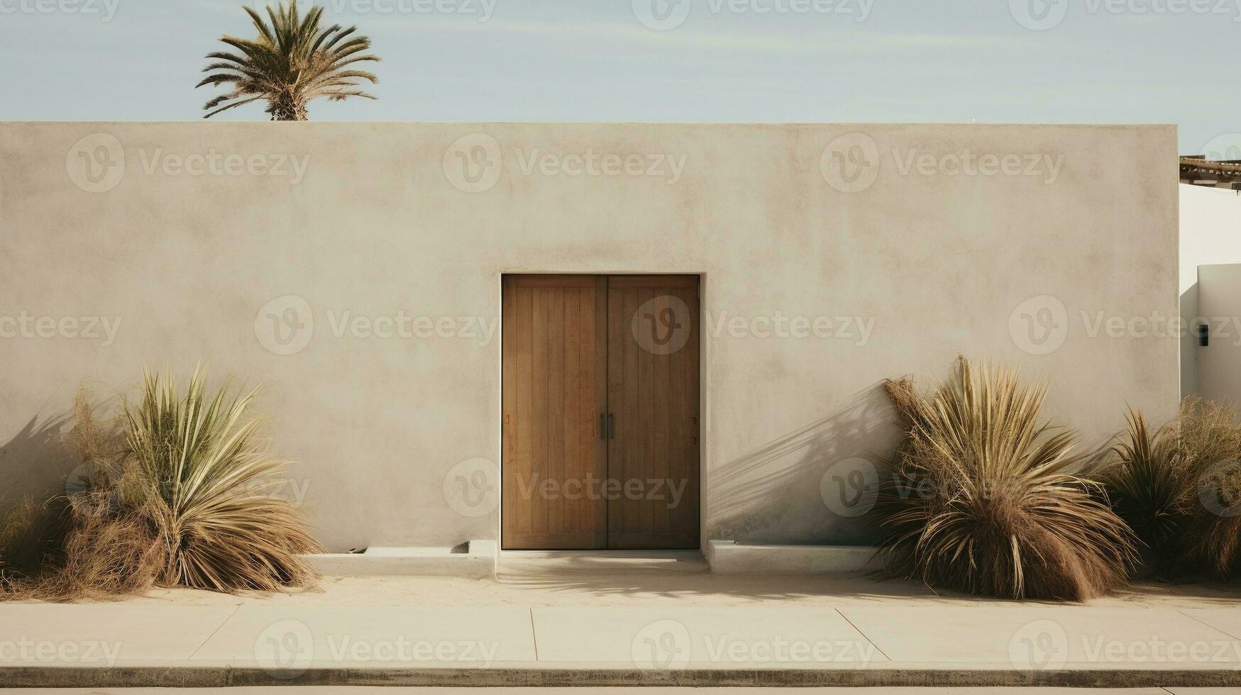 génératif ai, plage esthétique villa maison et côte paysage, en sourdine couleurs, minimalisme photo