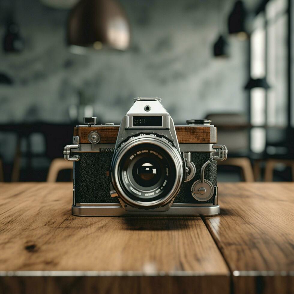 ai génératif de haute résolution photo de vieux analogique caméra mis sur le table