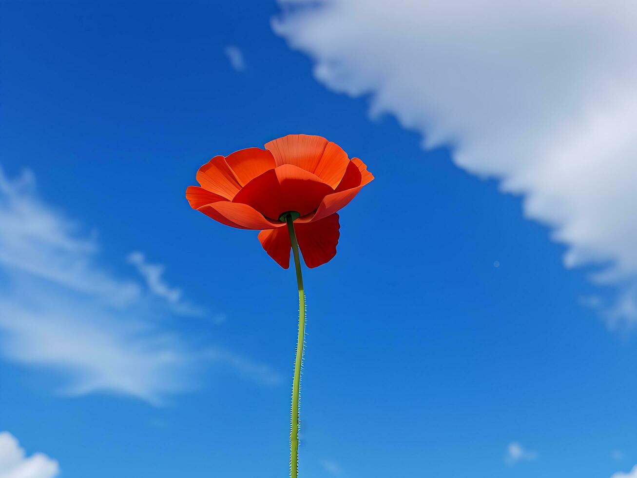 coquelicot contre bleu ciel, ai généré photo