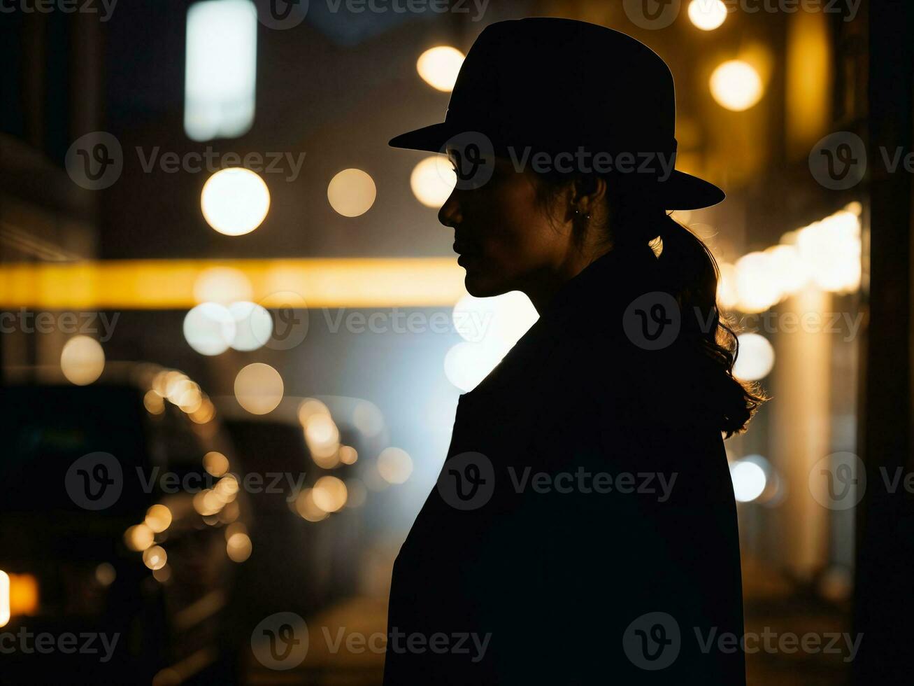 photo de sérieux détective femme dans la criminalité scène, génératif ai