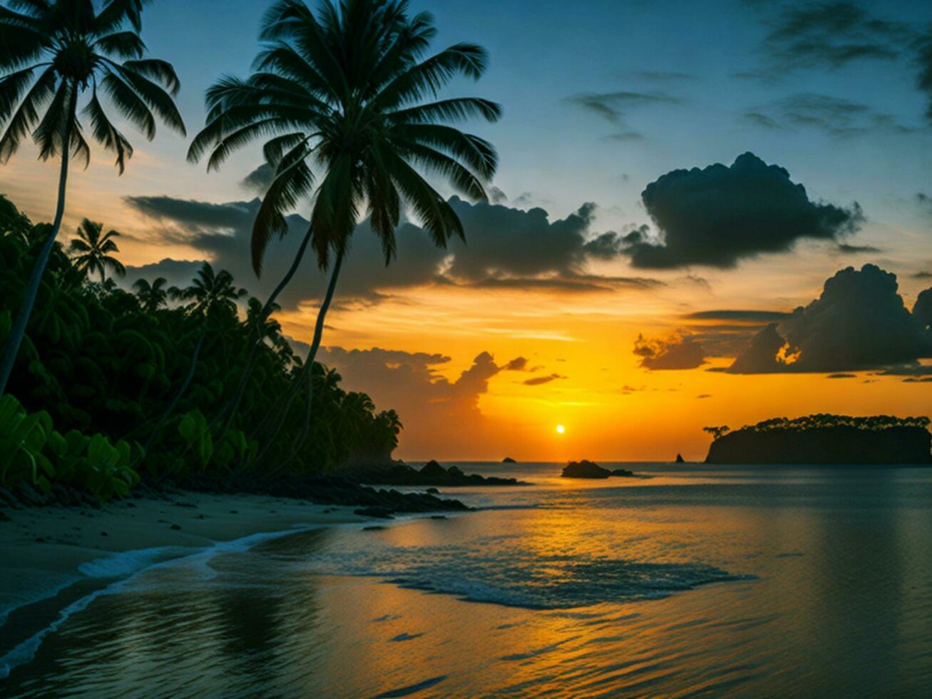 photo très magnifique le coucher du soleil vues tout plus de le côte de le mentawai îles Stock conception images