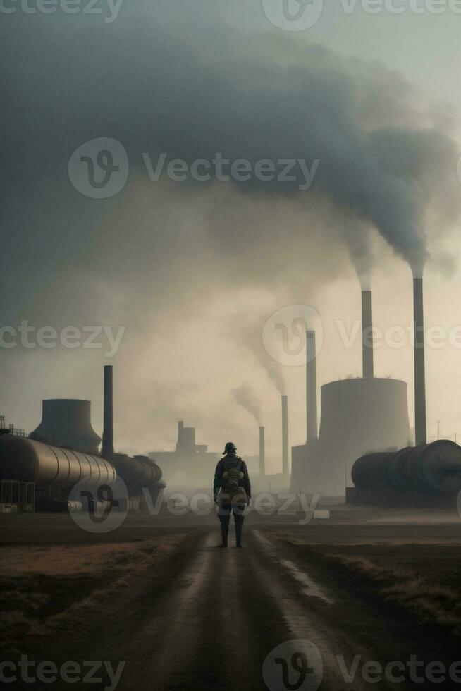 fumeur cheminées environnement la pollution de industrie, photo