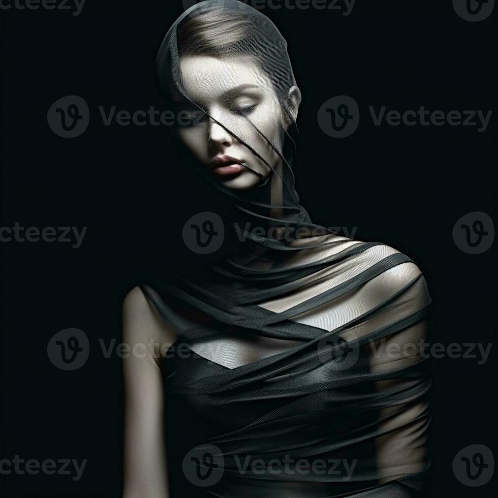 illustration de une mode portrait ai généré photo