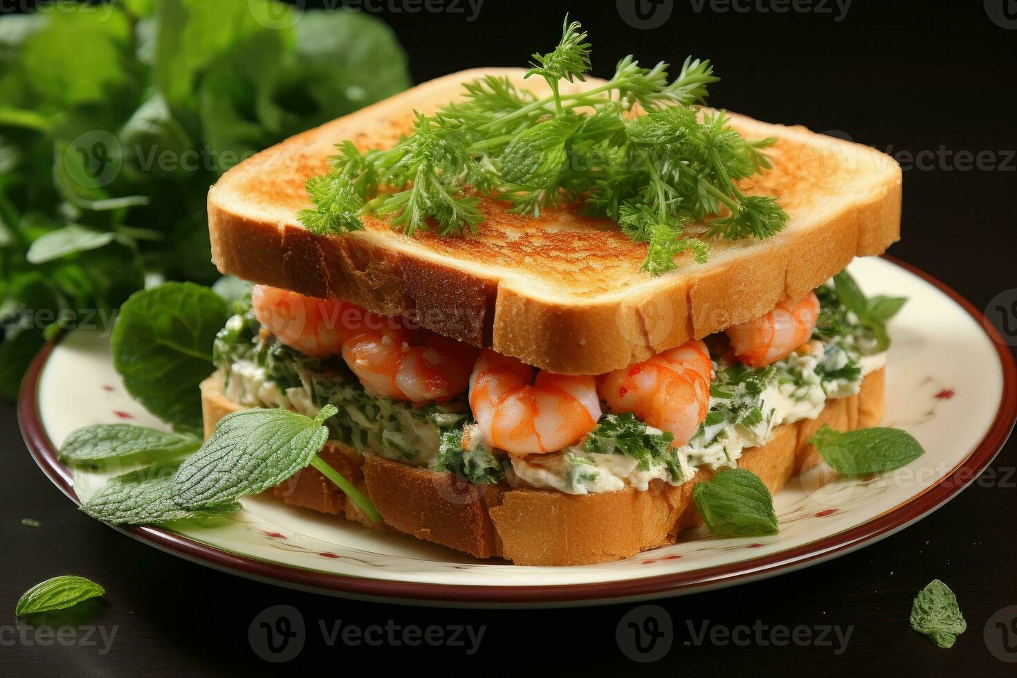 délicieux des sandwichs avec crevettes. photo