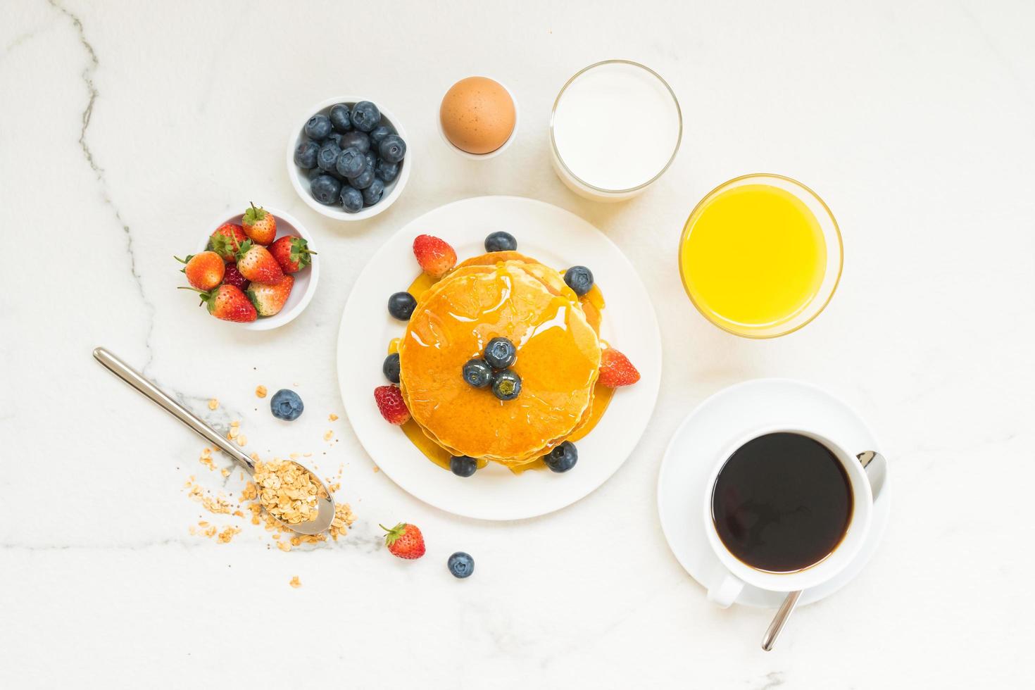 ensemble de petit-déjeuner sain photo