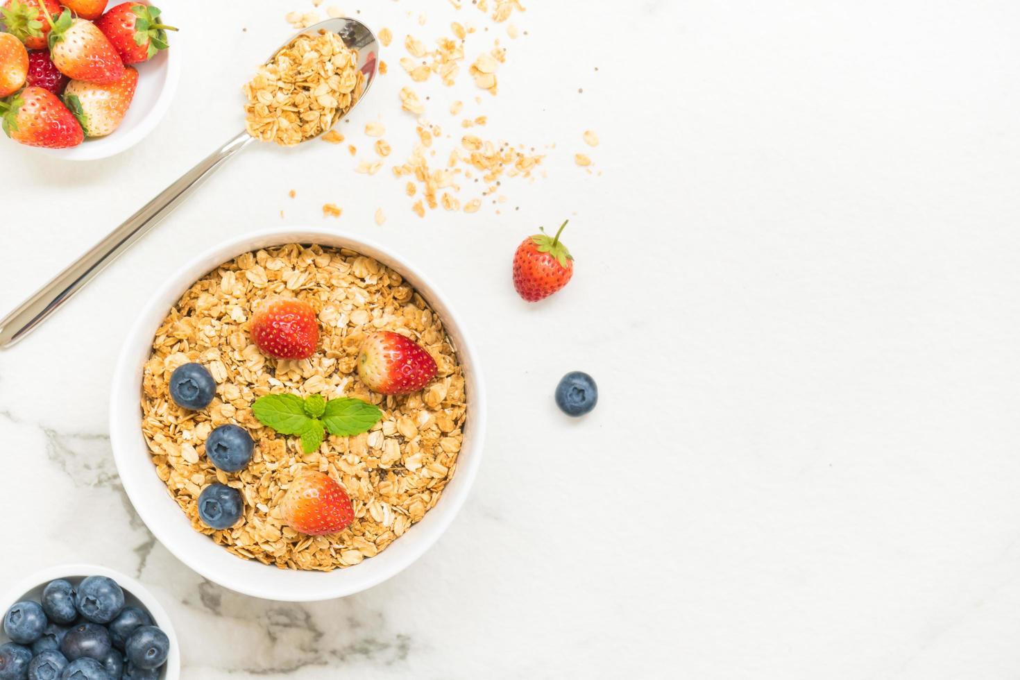 ensemble de petit-déjeuner sain photo