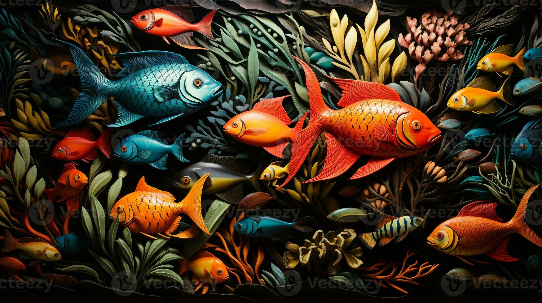 magnifique poisson La peinture Contexte ai photo