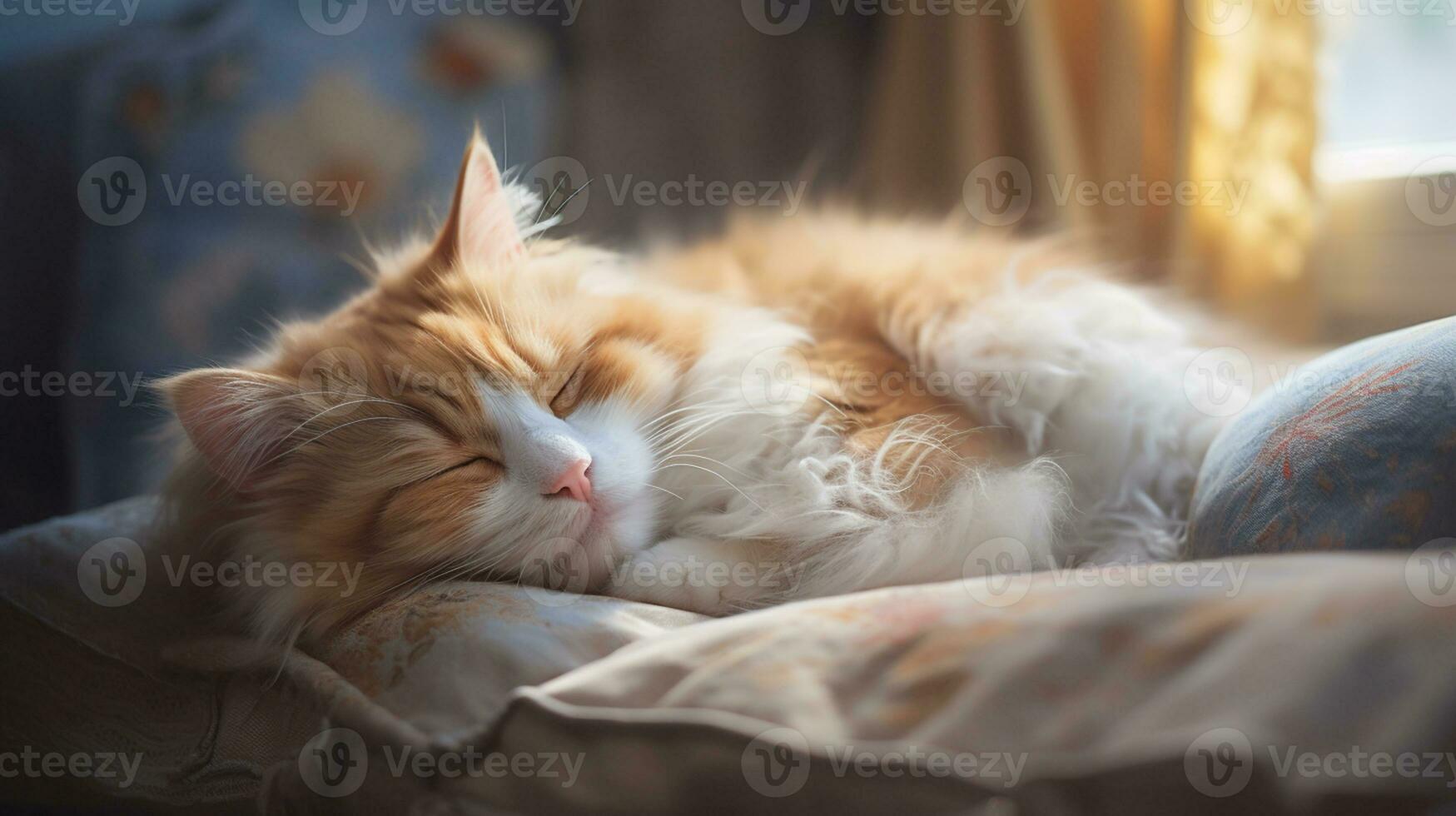 pacifiquement en train de dormir bébé chat, confortable mignonne chaton faire la sieste, ai génératif photo