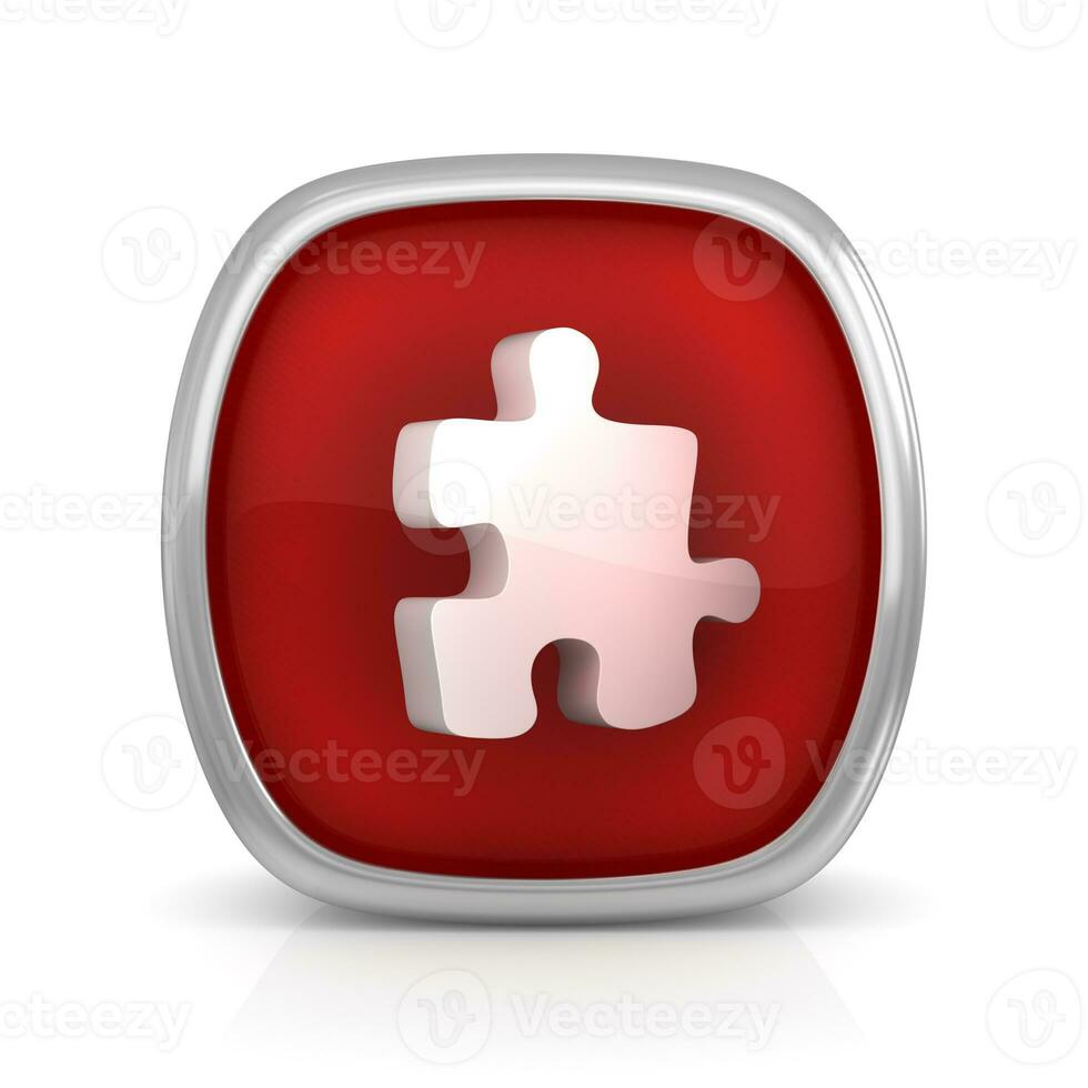 rouge puzzle bouton photo