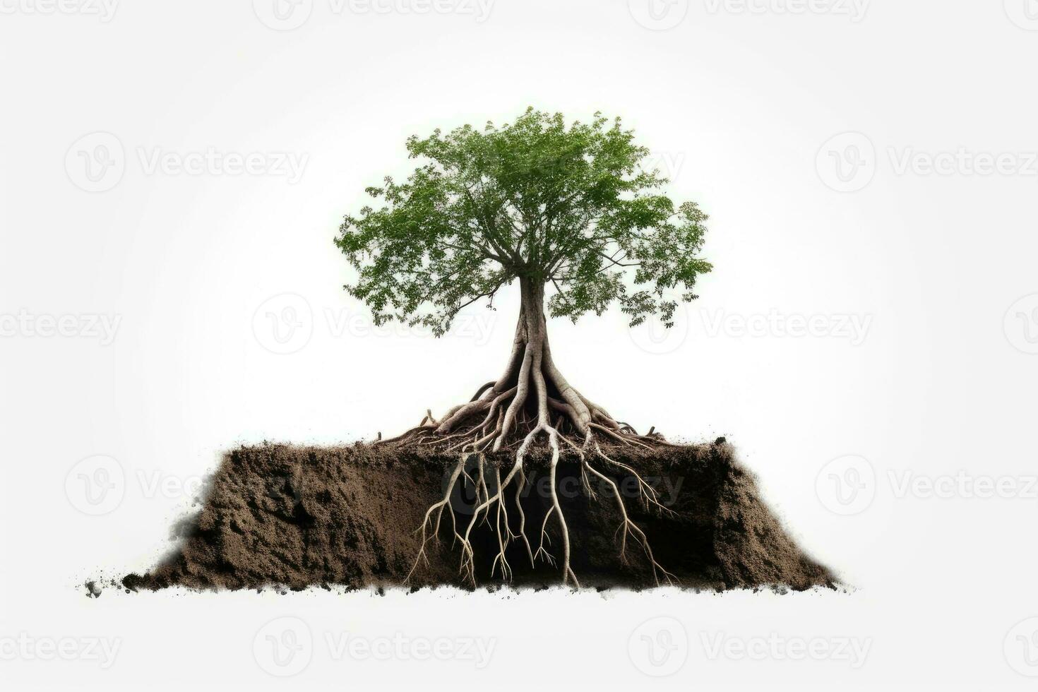 arbre avec exposé les racines croissance en dehors de le sol photo