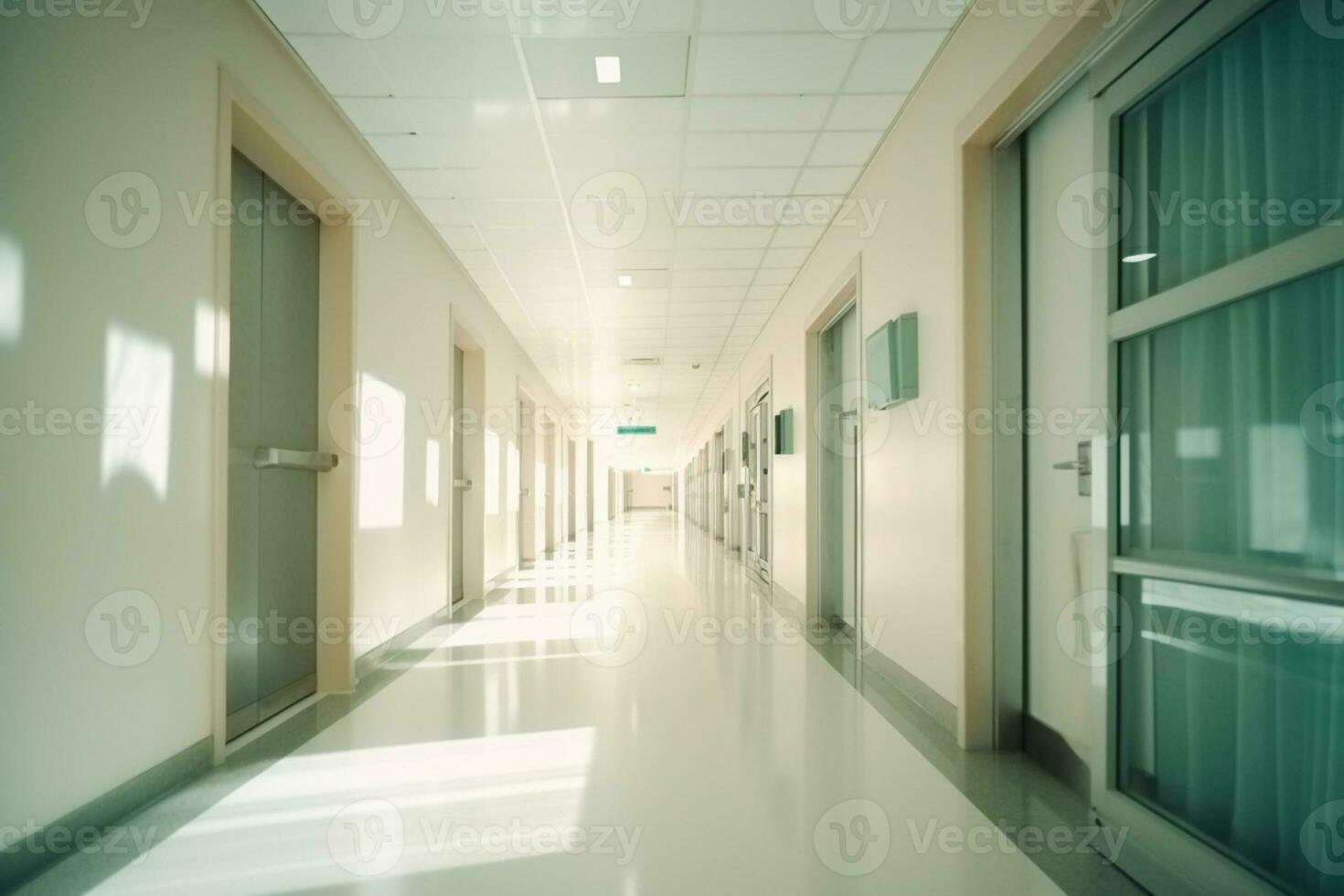 couloir dans le département de le hôpital génératif ai photo