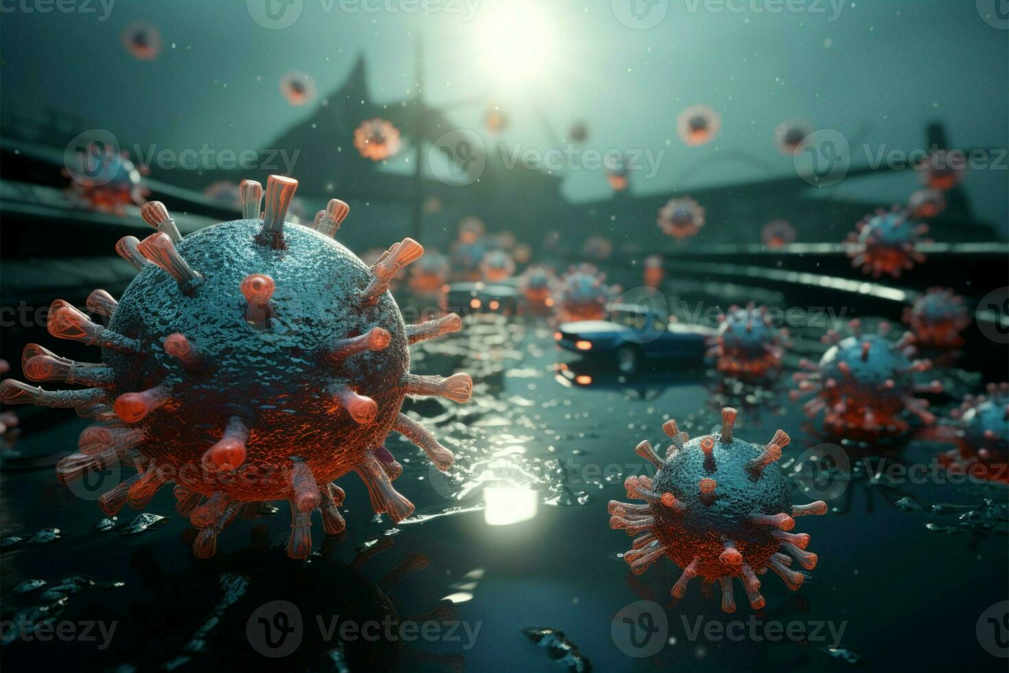 virus attaque concept ai généré photo