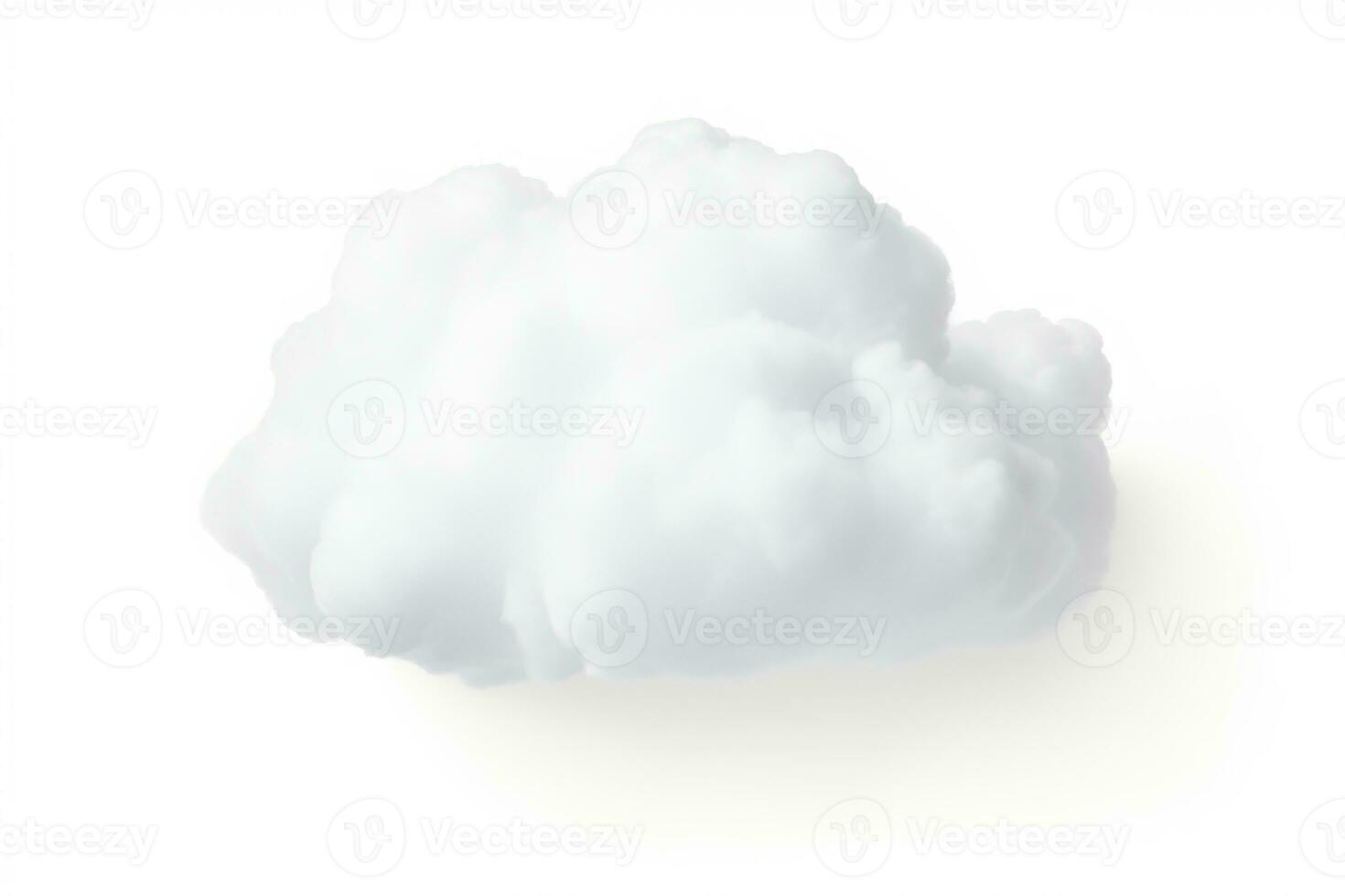 une Célibataire blanc nuage flottant gracieusement, représentant tranquillité et tranquillité, isolé sur une blanc Contexte. ai génératif photo