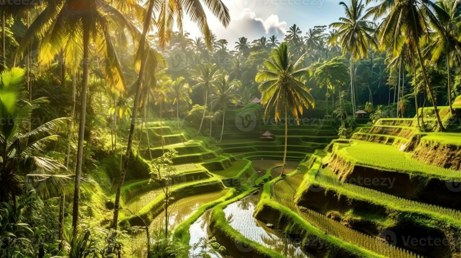 culturel paysage de bali subak irrigation oui, unesco Naturel confiance. ai généré. photo