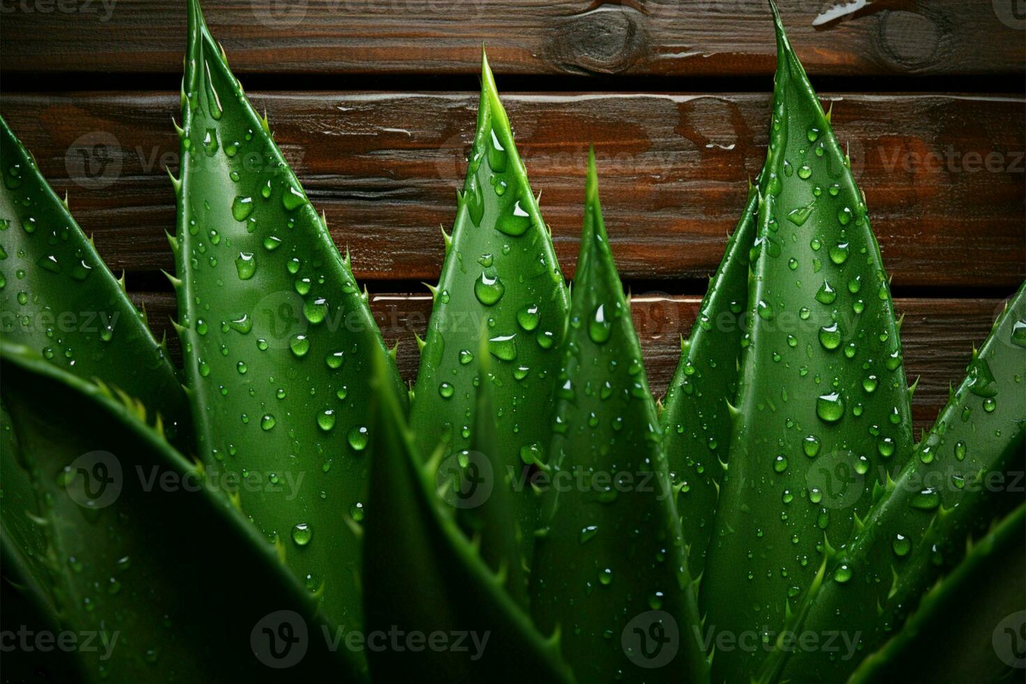 en bois toile de fond Frais aloès essence ai généré photo