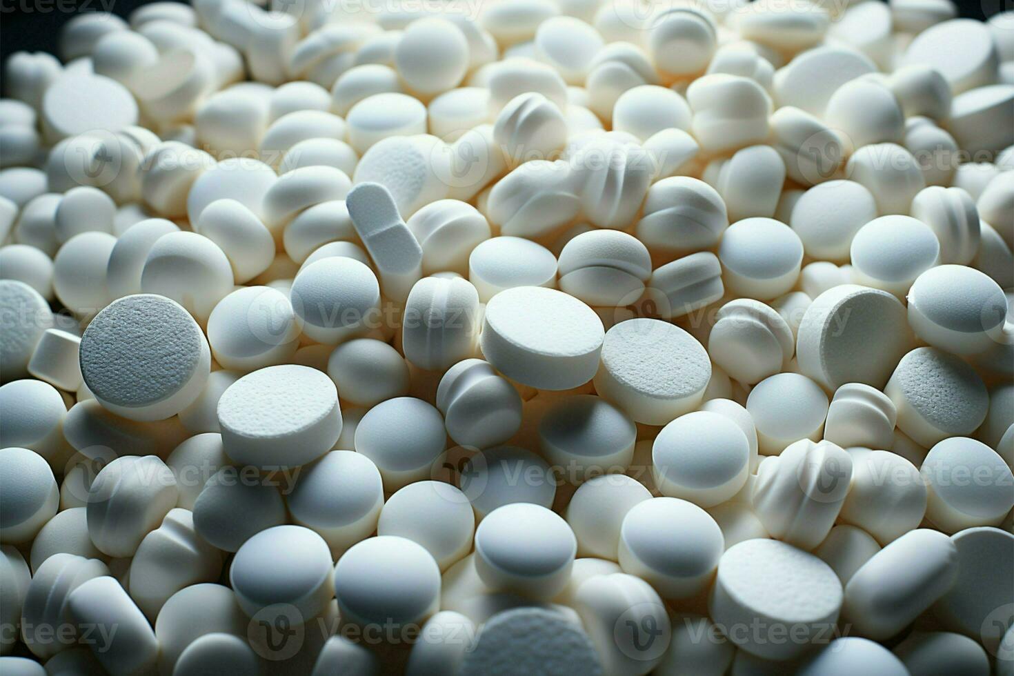 blanc médicament comprimés et antibiotique pilules, une pharmacie à thème visuel délice ai généré photo