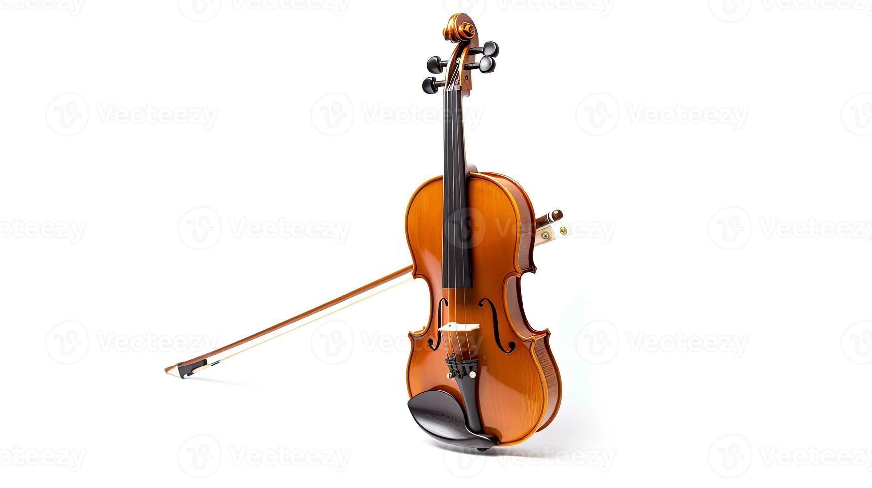 violon isolé sur blanc Contexte. génératif ai photo