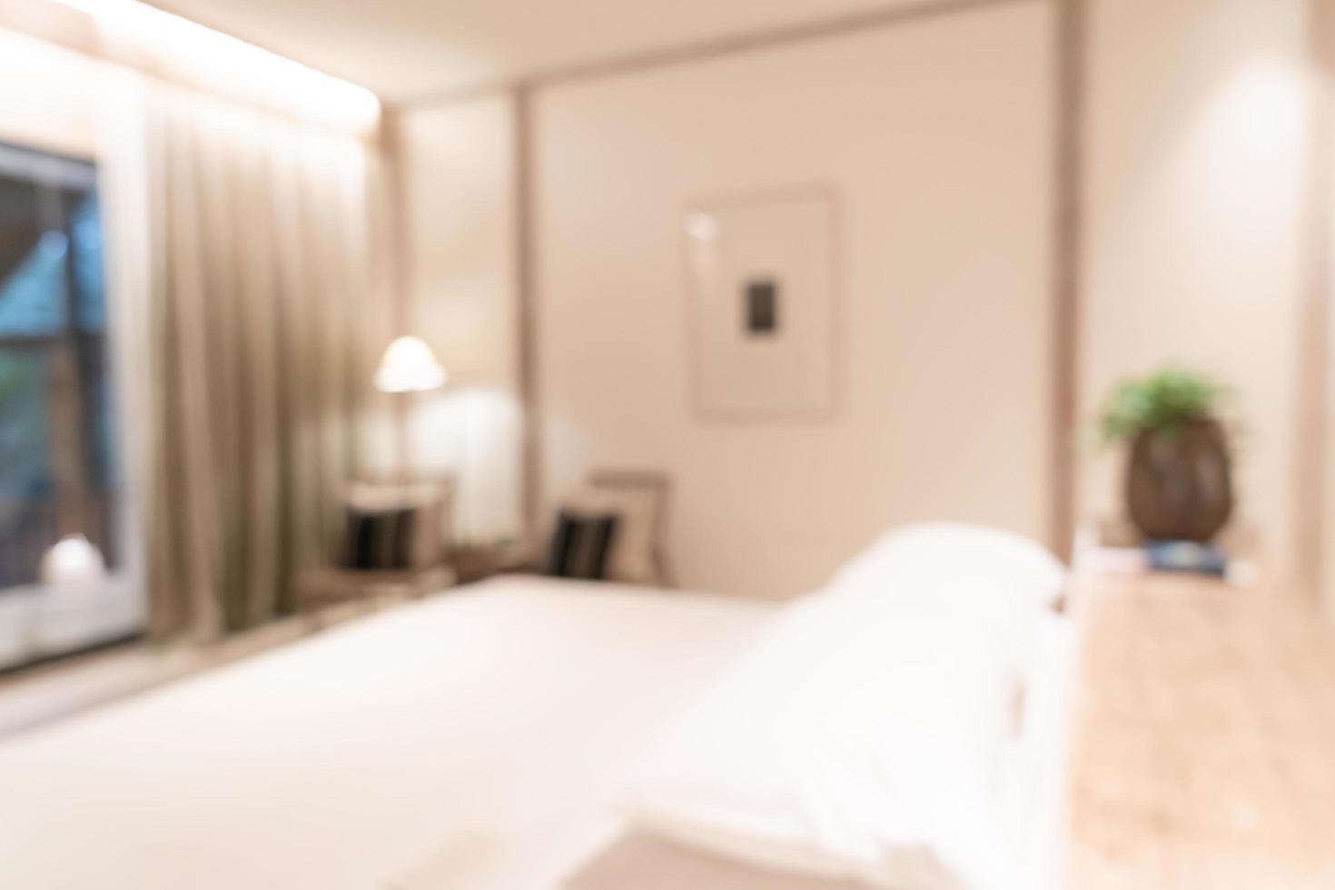 flou abstrait intérieur de chambre à coucher de l'hôtel de luxe pour le fond photo