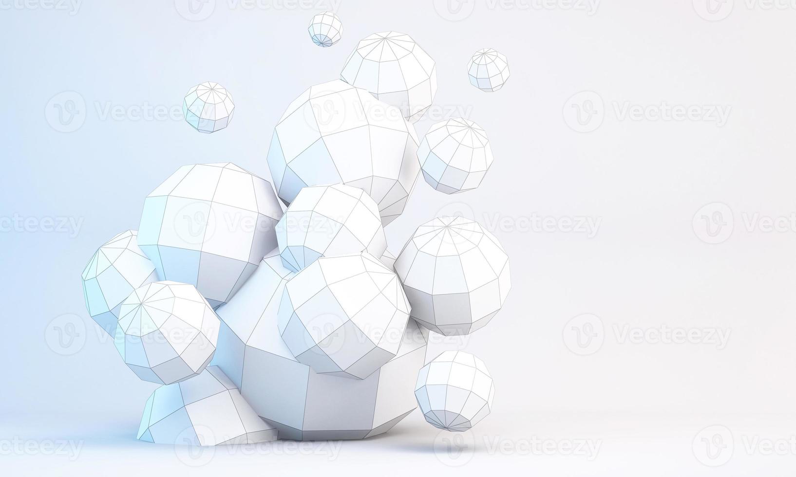 3d abstrait formes géométriques blanches sur fond blanc photo