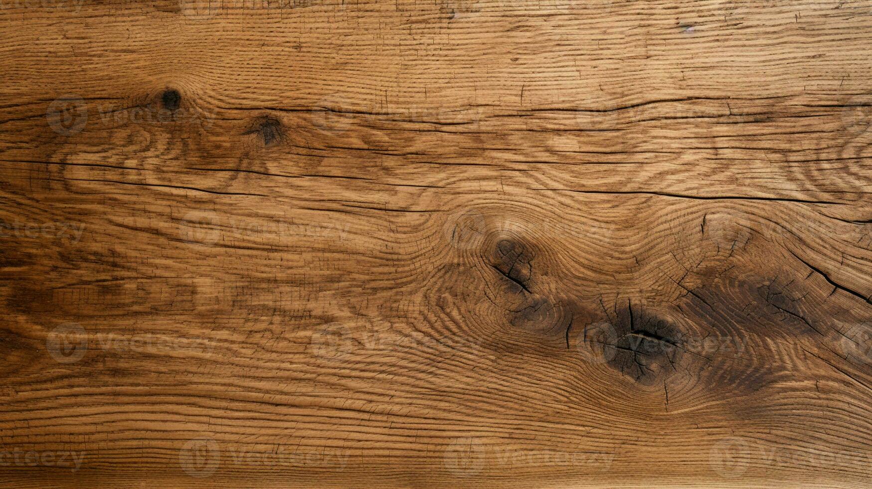 une proche en haut de une en bois surface avec une nœud dans le milieu. génératif ai. photo