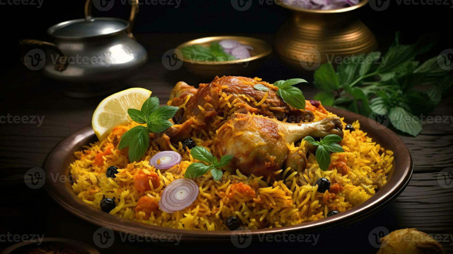 savoureux festin. se livrer dans le la bonté de poulet biryani. génératif ai photo