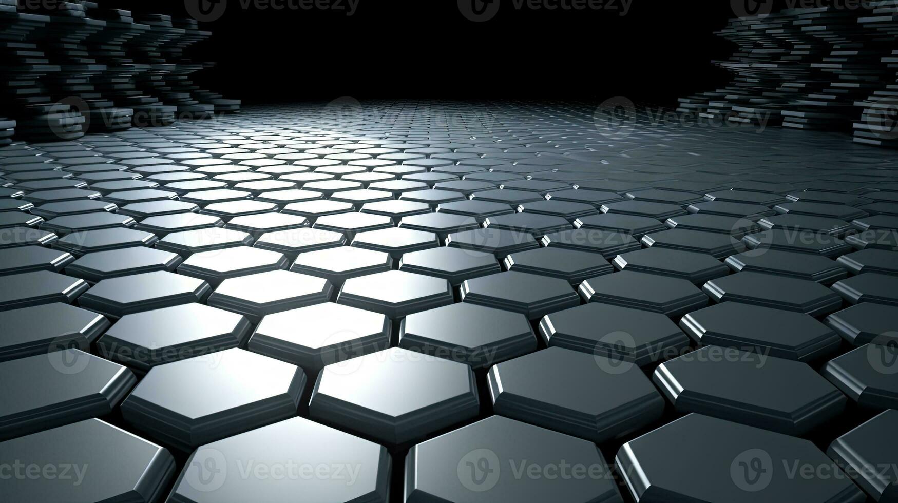 abstrait Contexte avec hexagonal carrelage. technologie stylé hex modèle. généré ai. photo