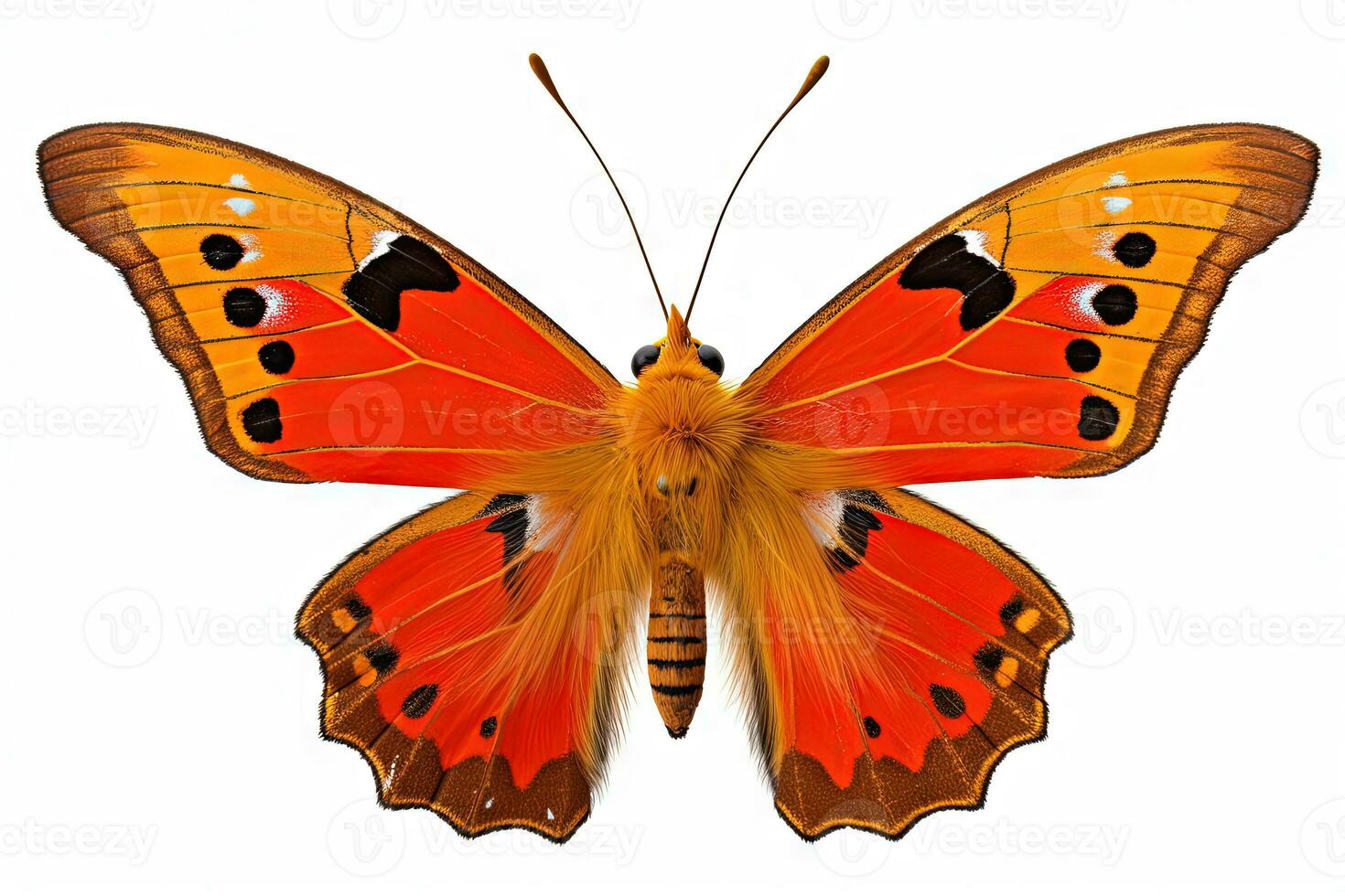 papillon avec coloré ailes isolé sur blanche. génératif ai. photo