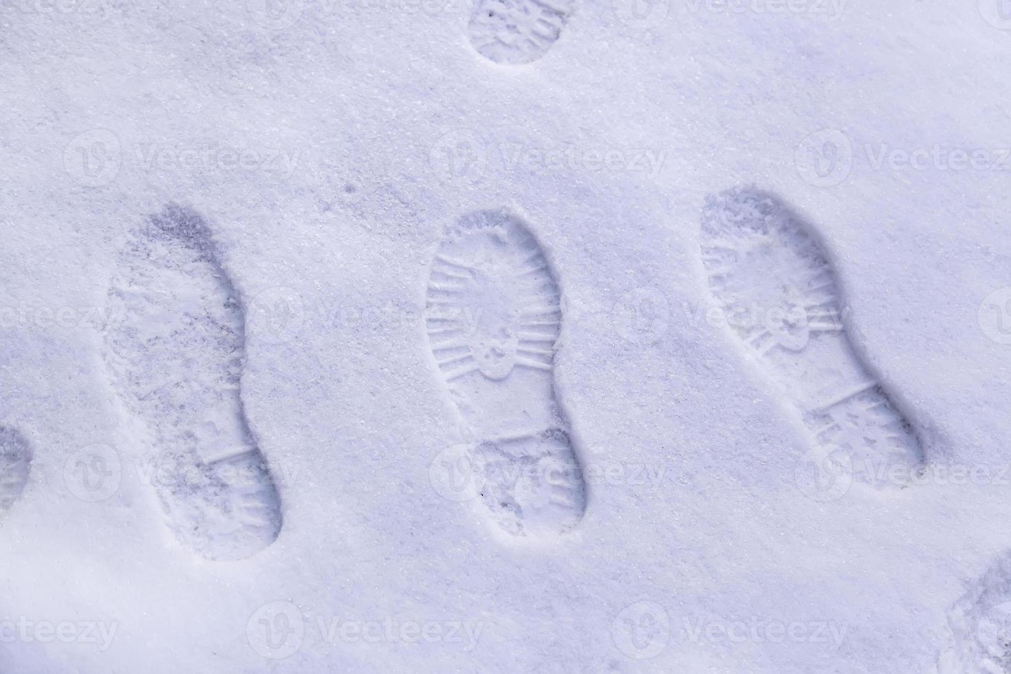 empreintes de pas dans la neige photo